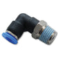 Vibrant Male Elbow Pneumatic Vacuum Fitting (1/2in NPT Thread) - for use with 1/4in (6mm) OD tubing