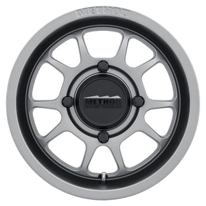 Method MR409 Bead Grip 15x10 / 5+5/0mm Offset / 4x136 / 106.25mm CB Steel Grey Wheel