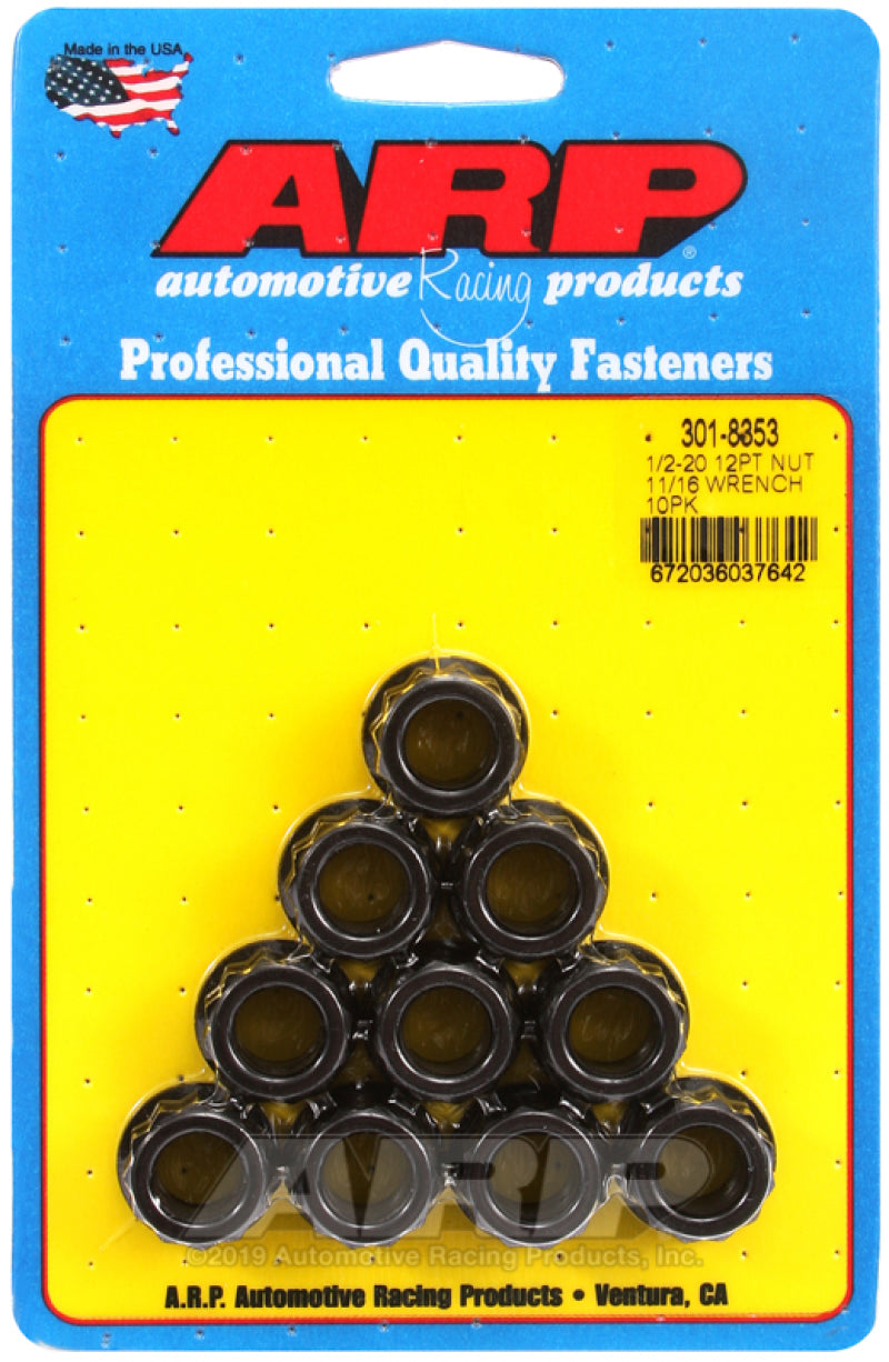 ARP 1/2-20 11/16 Socket 12pt Nut Kit (Set of 10)