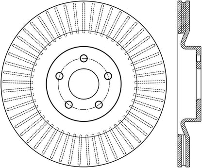 StopTech Sport Slotted 16-18 Ford Focus RS Front Right CRYO Rotor