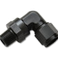 Vibrant -10AN to 3/8in NPT Female Swivel 90 Degree Adapter Fitting