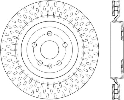 StopTech Power Slot 13-15 Cadillac CTS-V Rear Left Sportstop Slotted Rotor