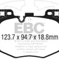 EBC 2017+ BMW 530 2.0L Turbo (G30) Yellowstuff Front Brake Pads