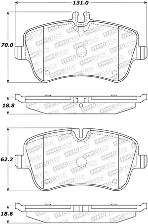 StopTech Sport Brake Pads w/Shims and Hardware - Rear