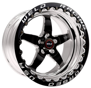 Weld S71 17x10.5 / 5x4.75 BP / 8.3in. BS Black Wheel (Medium Pad) - Black Single Beadlock MT