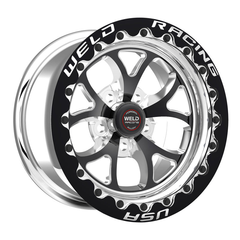 Weld S76 15x10.33 / 5x4.75 BP / 7.5in. BS Black Wheel (Low Pad) - Black Single Beadlock MT