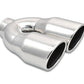 Vibrant 2.5in ID Dual 3.5in OD Round SS Exhaust Tip (Single Wall Angle Cut)