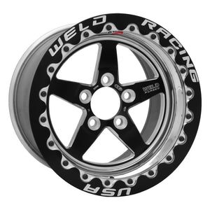 Weld S71 15x12.33 / 5x4.75 BP / 4.5in. BS Black Wheel (Medium Pad) - Black Single Beadlock MT