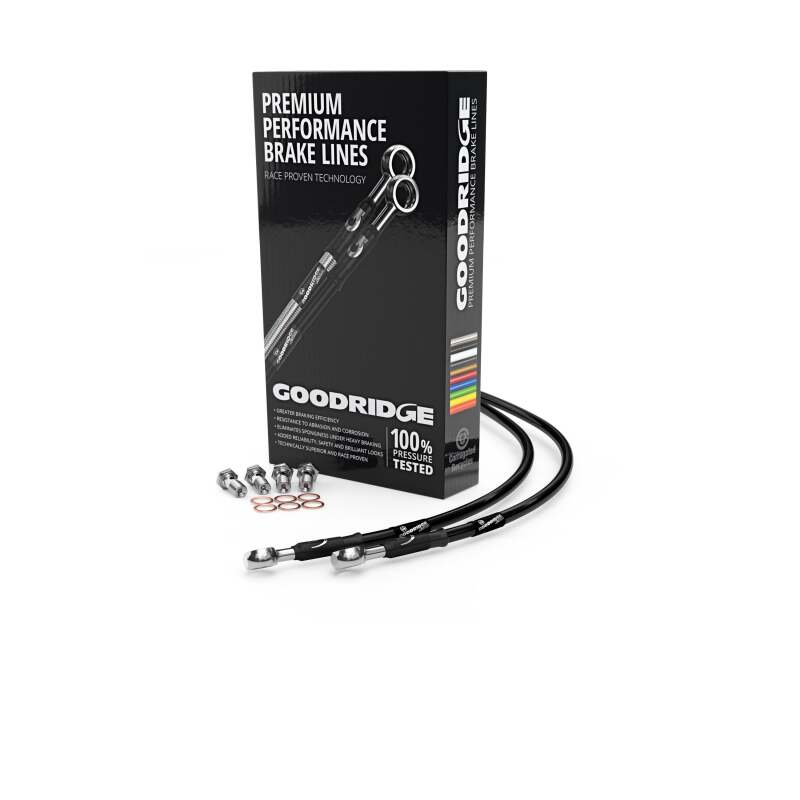 Goodridge 18-20 Harley-Davidson XL1200NS/XS (w/ABS) Clear Front Brake Line w/Black Fitting