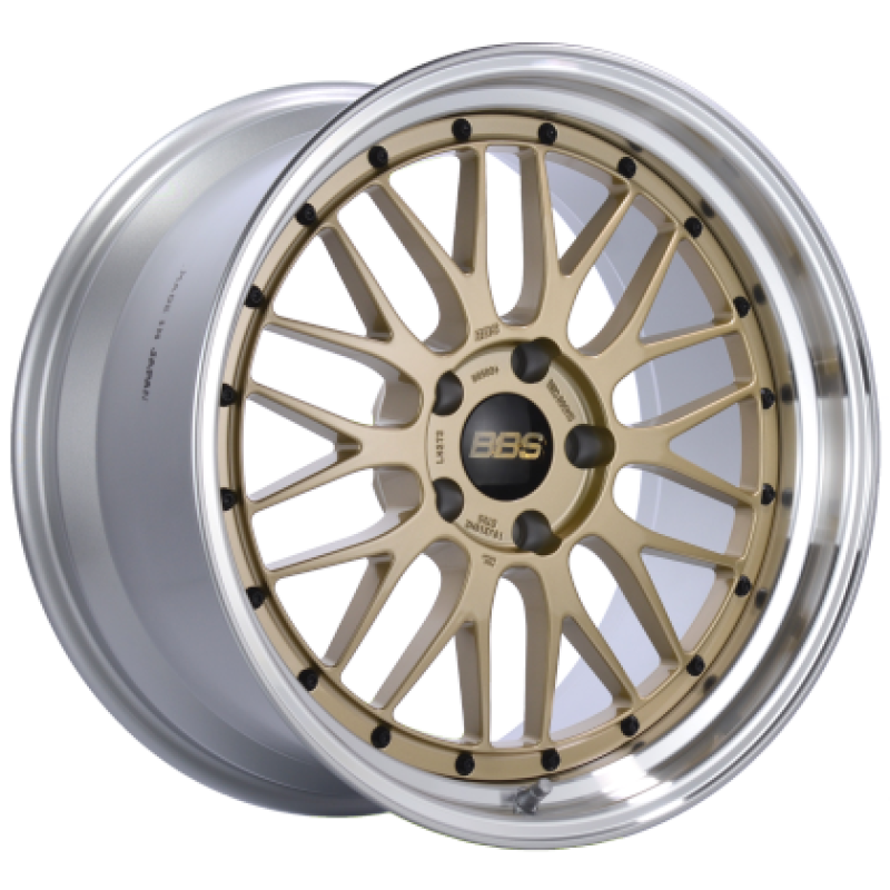 BBS LM 19x9.5 5x112 ET38 Gold Center / Diamond Cut Lip Wheel 82mm PFS/Clip Required