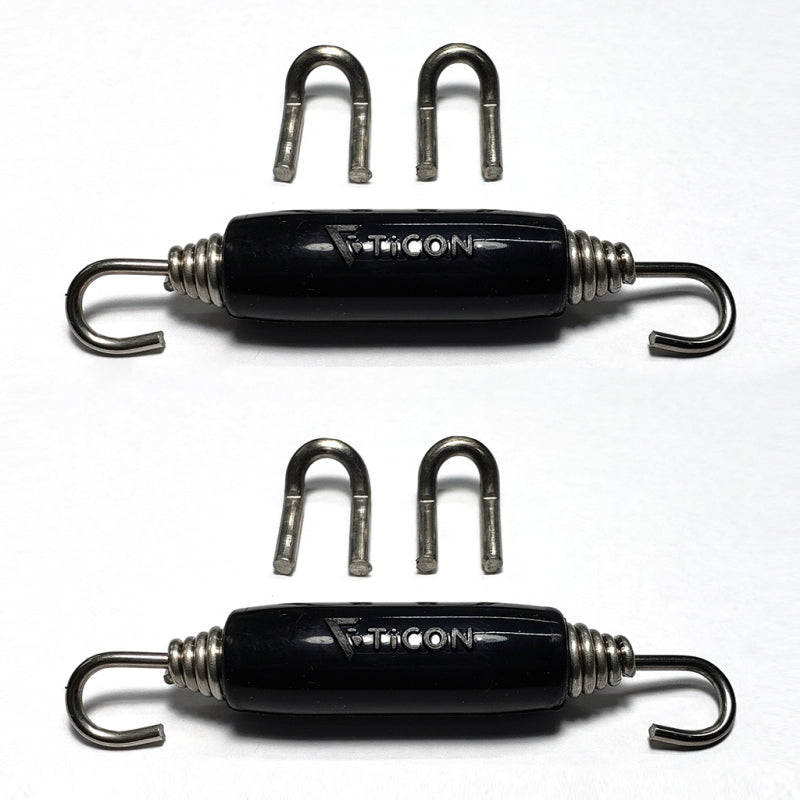 Stainless Bros Spring Tab Kit - 5 Pack SS304 (5 Springs 10 Hooks and 5 Black Silicone Sleeves)