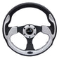 NRG Reinforced Steering Wheel (320mm) Blk w/Silver Trim & 5mm 3-Spoke