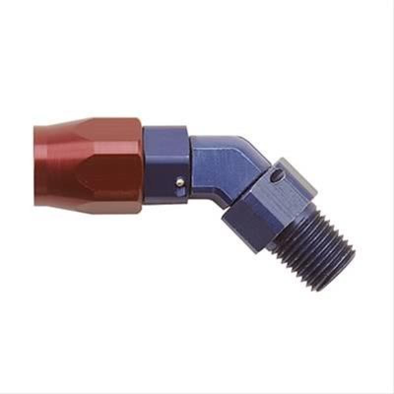 Fragola -10AN x 45 Degree Hose End x 1/2 NPT - Black