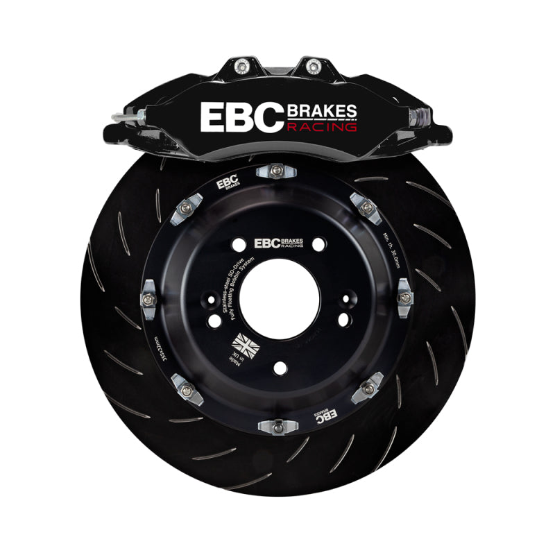 EBC Racing 2019+ Toyota GR Supra Black Apollo-6 Calipers 380mm Rotors Front Big Brake Kit