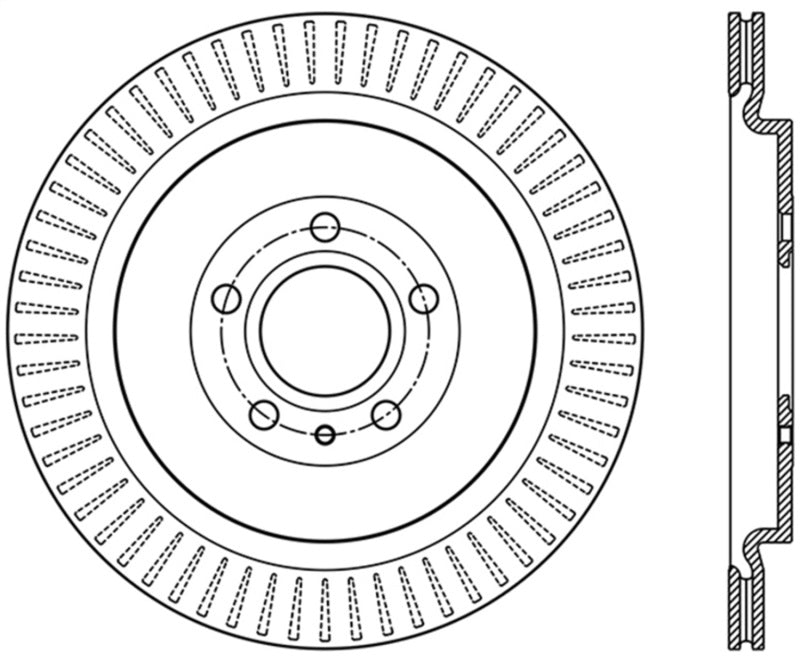 StopTech Premium High Carbon 13-14 Ford Mustang/Shelby GT500 Right Rear Disc Slotted Brake Rotor