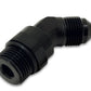 Vibrant -8AN Male to Male -8AN Straight Cut 45 Degree Adapter Fitting - Anodized Black