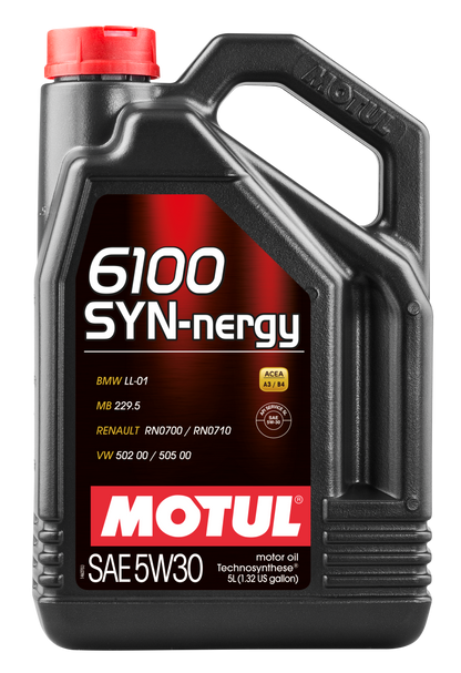 Motul 5L Technosynthese Engine Oil 6100 SYN-NERGY 5W30 - VW 502 00 505 00 - MB 229.5