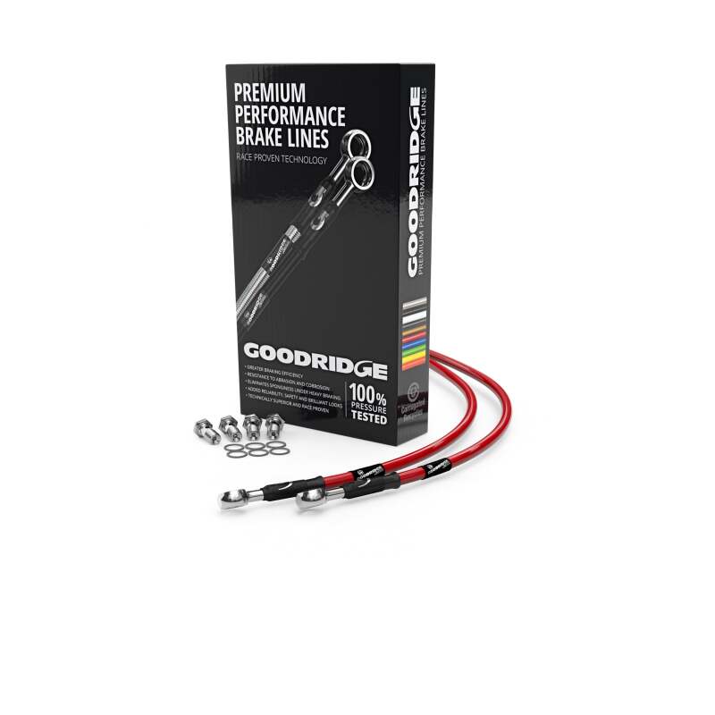 Goodridge 88-03 Yamaha DT125R Red Rear SS Brake Lines