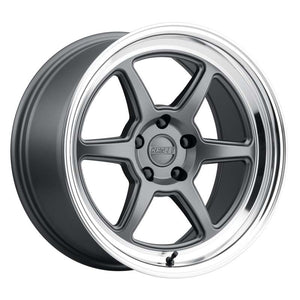 Kansei K14G Roku 18x9in / 5x112 BP / 12mm Offset / 66.56mm Bore - Grey & Machined Lip Wheel