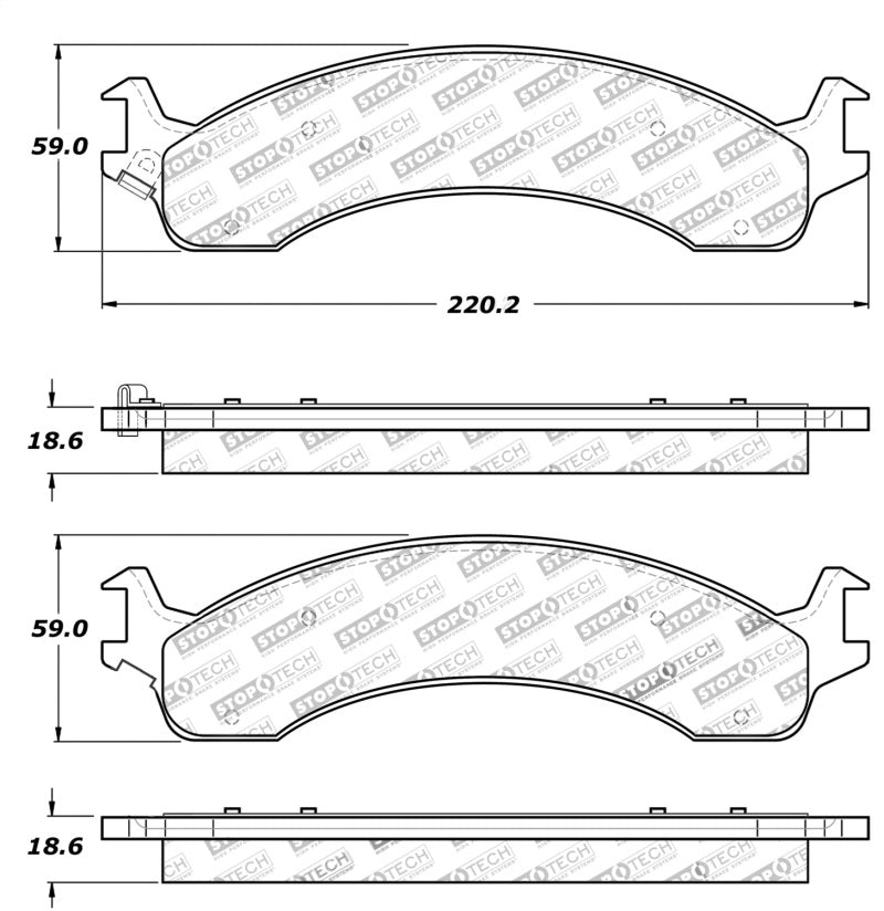 StopTech Sport Brake Pads w/Shims and Hardware - Rear