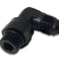 Vibrant -8AN Male Flare to Male -6AN ORB Swivel 90 Degree Adapter Fitting - Anodized Black