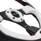 NRG Reinforced Steering Wheel (320mm) Blk w/White Trim & 4mm 3-Spoke