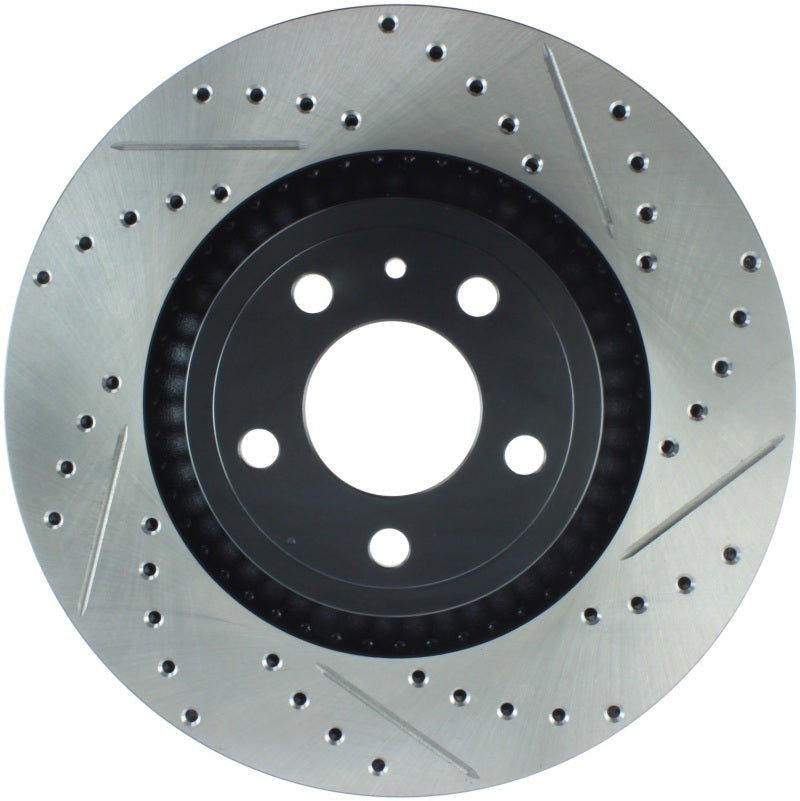 StopTech Slotted & Drilled Sport Brake Rotor - 2015 Ford Mustang Non-Brembo - Front Left