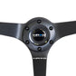 NRG Reinforced Steering Wheel (350mm / 3in. Deep) Bk Leather w/Bk BBall Stitch (Odi Bakchis Edition)