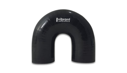 Vibrant 4 Ply Reinforced Silicone Elbow Connector - 2in ID x 5.50in Leg 180 Deg Elbow (BLACK)