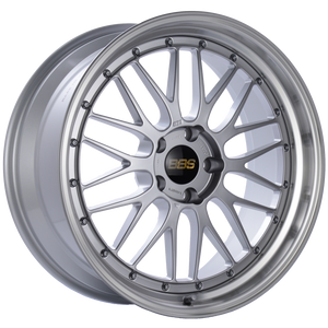 BBS LM 20x9 5x120 ET15 Diamond Silver Center Diamond Cut Lip Wheel -82mm PFS/Clip Required