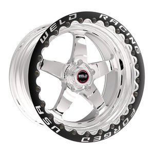 Weld S71 17x10 / 5x115mm BP / 6.7in. BS Polished Wheel (High Pad) - Polished Single Beadlock MT