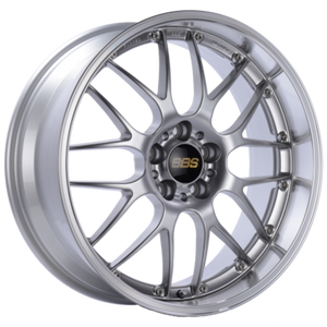 BBS RS-GT 20x8.5 5x120 ET35 Diamond Silver Center Diamond Cut Lip Wheel - 82mm PFS Required