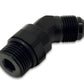 Vibrant -8AN Male to Male -10AN Straight Cut 45 Degree Adapter Fitting - Anodized Black