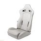 NRG Reclinable Sport Seats (Pair) The Arrow Grey Vinyl w/ Pressed NRG logo w/ Grey Stitch