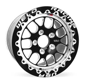 Weld S77 15x10.33 / 5x4.5 BP / 7.5in. BS Black Wheel (Medium Pad) - Black Single Beadlock MT