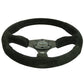 NRG Reinforced Steering Wheel (350mm / 2.5in. Deep) Blk Suede Comfort Grip w/5mm Matte Blk Spokes