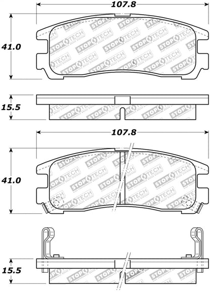 StopTech Street Touring 4/89-99 Mitsubishi Eclipse GST Rear Brake Pads