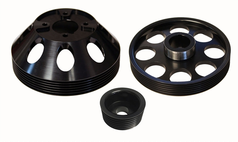 Torque Solution Lightweight WP/Crank/Alt Pulley Combo (Black): Hyundai Genesis Coupe 3.8 2010+