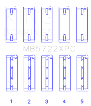 King Mitsubishi 4B11T EVO X 2007+ (Size .026) Coated Performance Main Bearing Set